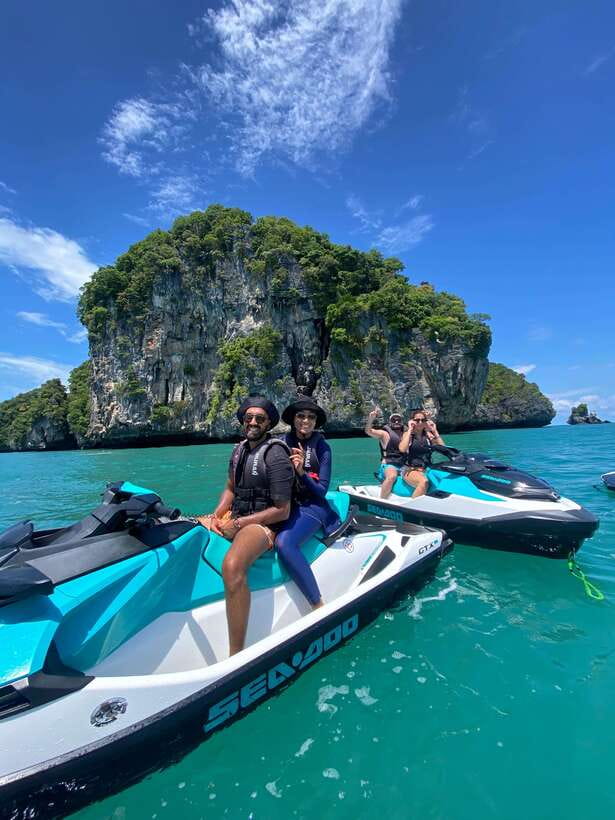 Langkawi Jet Ski Tour Dayang Bunting Free Drone Video - Pickup, briefing, and getting on the water