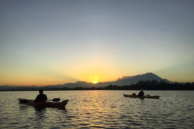 Mangrove Kayaking Experience in Borneo - Sunrise over Aru Bay, with Mount Kinabalu ahead