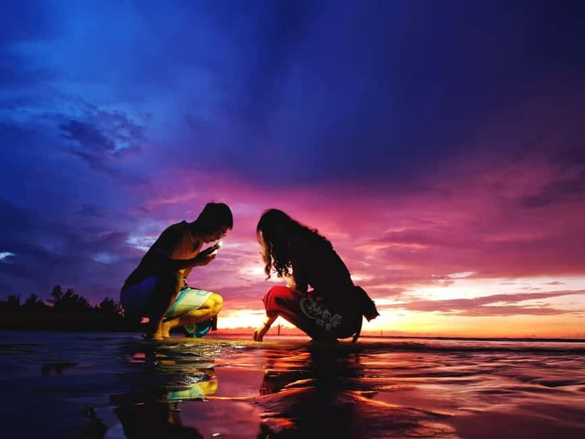 Sabah: Mangrove Fireflies, and Sky Mirror Dream Beach Tour - Dream Beach at sunset and the Sky Mirror