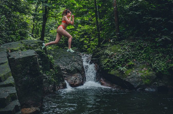Secluded Waterfall Adventure - The upper pool: swimming and a jump