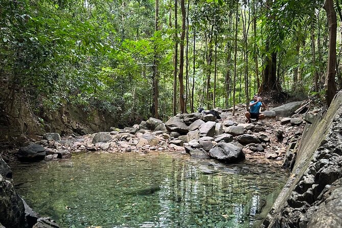 Telaga Tujuh Waterfall Half Day and Sacred Blue Pool Tour - The lower waterfall viewpoint
